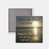 Save the Date Beach Sunset Magnet (Vorderseite/Rückseite)