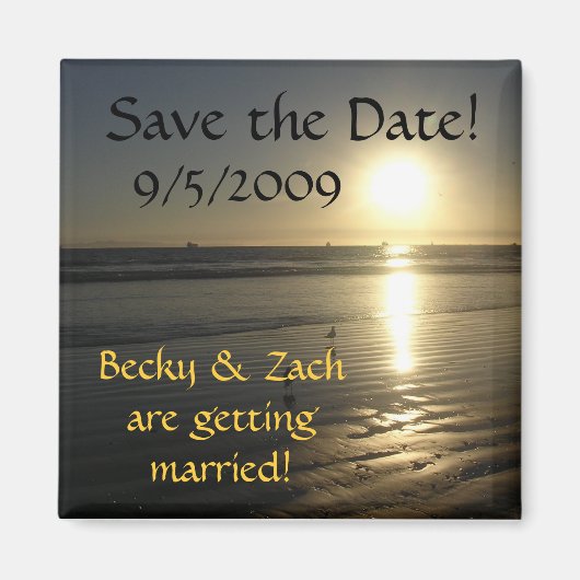 Save the Date Beach Sunset Magnet (Vorne)