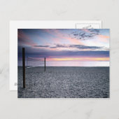 Save the Date Beach Sunset Postcard Ankündigungspostkarte (Vorne/Hinten)