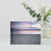 Save the Date Beach Sunset Postcard Ankündigungspostkarte (Stehend Vorderseite)