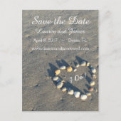 Save the Date Beach Thema Hochzeit Postkarte (Vorderseite)