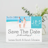 Save the Date - Beach Theme (Stehend Vorderseite)