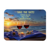 Save the Date Beach und Wine Sunset Magnet (Horizontal)