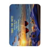 Save the Date Beach und Wine Sunset Magnet (Vertikal)