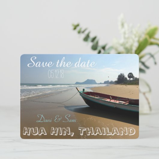 Save the Date Beach Wedding (Stehend Vorderseite)