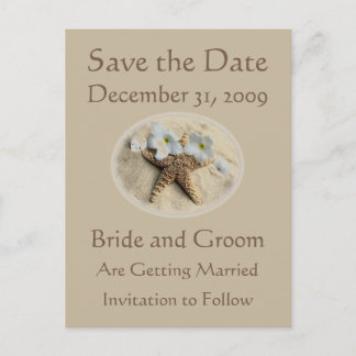 Save the Date Beach Wedding Ankündigungspostkarte