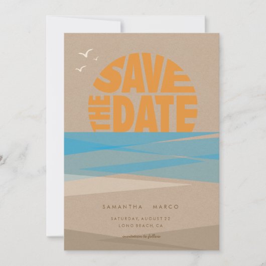 Save the Date, Beach Wedding Date (Vorderseite)