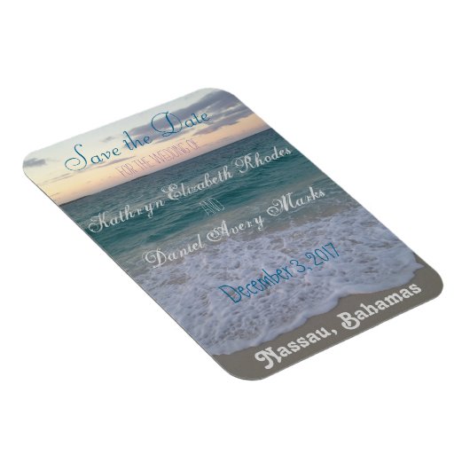 Save the Date Beach Wedding Magnet (Rechte Seite)