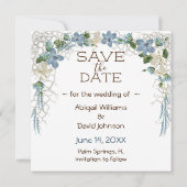 Save the Date Beach Wedding Mitteilungskarte (Rückseite)