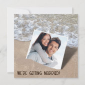 Save the Date Beach Wedding Mitteilungskarte (Vorderseite)
