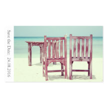 Save the Date Beach Wedding - Visitenkarte