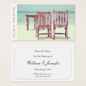 Save the Date Beach Wedding - Visitenkarte (Vorne & Hinten)