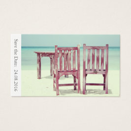 Save the Date Beach Wedding - Visitenkarte