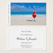 Save the Date Beach Wedding - Visitenkarte (Vorne & Hinten)