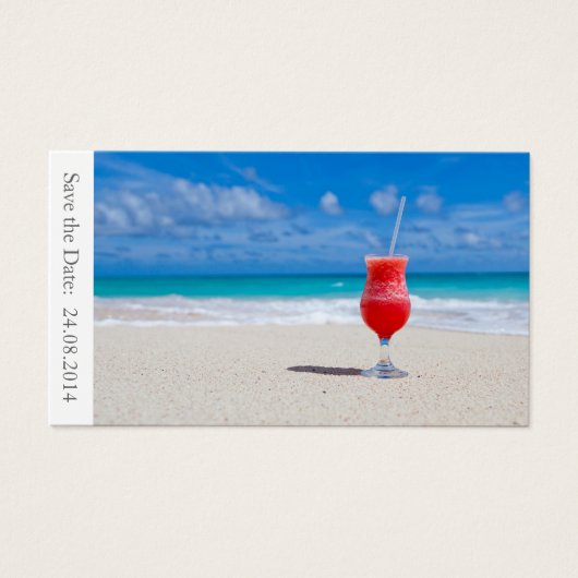 Save the Date Beach Wedding - Visitenkarte (Vorderseite)