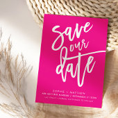SAVE THE DATE bearbeitetes Drehbuch Fuschia white Einladung