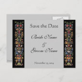 Save the Date befeuerte graue Postkarten (Vorne/Hinten)