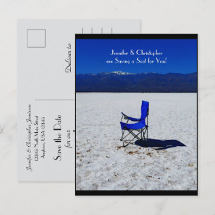 Save the Date beliebige Jubiläumsfeier Blaue Stühl Postkarte
