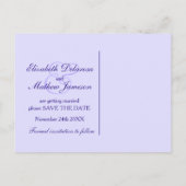 Save the Date bemalt lila Hibiskus Ankündigungspostkarte (Rückseite)