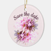 Save the Date benutzerdefinierte rosa Blume Keramik Ornament (Links)