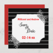Save the Date Benutzerdefinierter Text Schwarz/Wei (Vorne/Hinten)