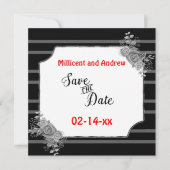 Save the Date Benutzerdefinierter Text Schwarz/Wei (Vorderseite)