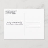 Save the Date Benutzerdefiniertes Foto Einfache Eh Ankündigungspostkarte (Rückseite)