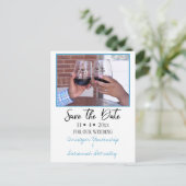 Save the Date Benutzerdefiniertes Foto Einfache Eh Ankündigungspostkarte (Stehend Vorderseite)