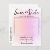 Save the Date Benutzerdefiniertes Foto Einfache Eh Ankündigungspostkarte (Vorne/Hinten)