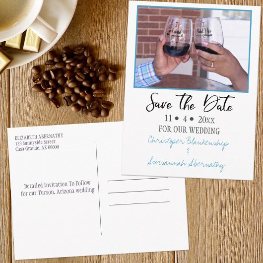 Save the Date Benutzerdefiniertes Foto Einfache Eh Ankündigungspostkarte