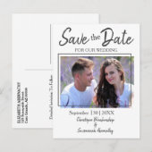 Save the Date Benutzerdefiniertes Foto Einfache Eh Ankündigungspostkarte (Vorne/Hinten)