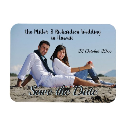 Save the Date Benutzerdefiniertes Foto Magnet (Horizontal)