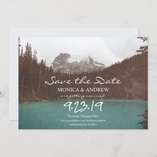 Save the Date Bergsee Einladung (Vorne/Hinten)