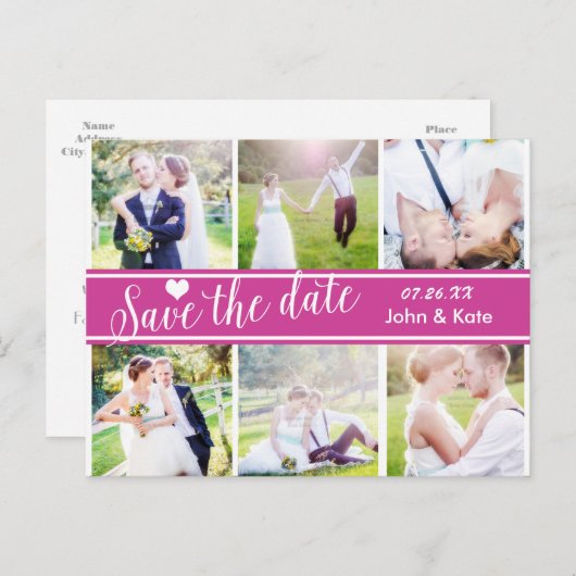 SAVE THE DATE Berry Wedding 6 FOTO Postkarte (Vorne/Hinten)
