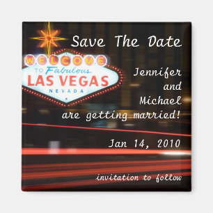 Save the Date Bestimmungsort-Las- Vegashochzeit Magnet