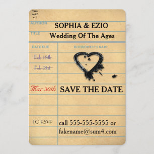 Save the Date Bibliothekskarte