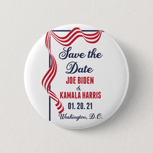 Save the Date Biden Harris Einweihung Button (Vorderseite)