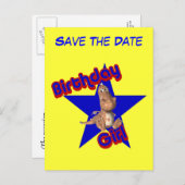 Save the Date Birthday Girl Funny Postcard Ankündigungspostkarte (Vorne/Hinten)