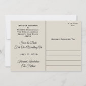 Save the Date Black and White Beach Postcard (Rückseite)