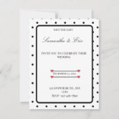 Save the Date Black and white polka dot wedding (Vorderseite)