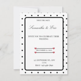 Save the Date Black and white polka dot wedding