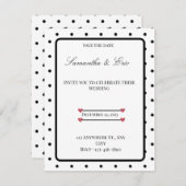 Save the Date Black and white polka dot wedding (Vorne/Hinten)
