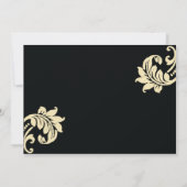 Save the Date Black Damask Card (Rückseite)