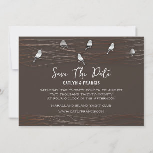 Save the Date Black Gary Custom Foto Hütte Birds Einladung