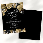 Save the Date Black Gold 80. Geburtstag Einladung