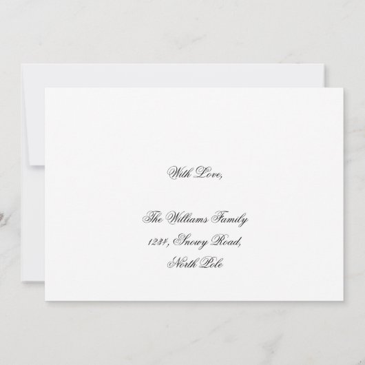 Save the Date Black Gold Script Weihnachts-Party (Rückseite)