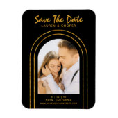 Save the Date Black Gold Stilvolle Art Deco Hochze Magnet (Vertikal)