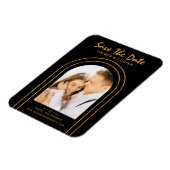 Save the Date Black Gold Stilvolle Art Deco Hochze Magnet (Linke Seite)