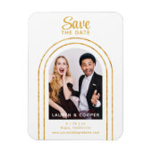 Save the Date Black Gold Stilvolle Moderne Hochzei Magnet (Vertikal)