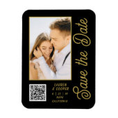 Save the Date Black Gold Stilvolle Moderne Hochzei Magnet (Vertikal)